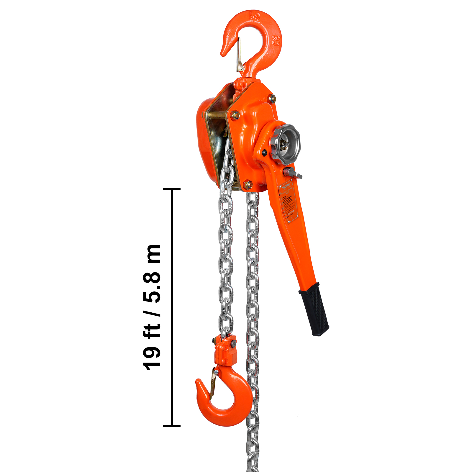 VEVOR Manual Lever Chain Hoist 3 Ton 6600 Lbs Capacity 20 FT Come