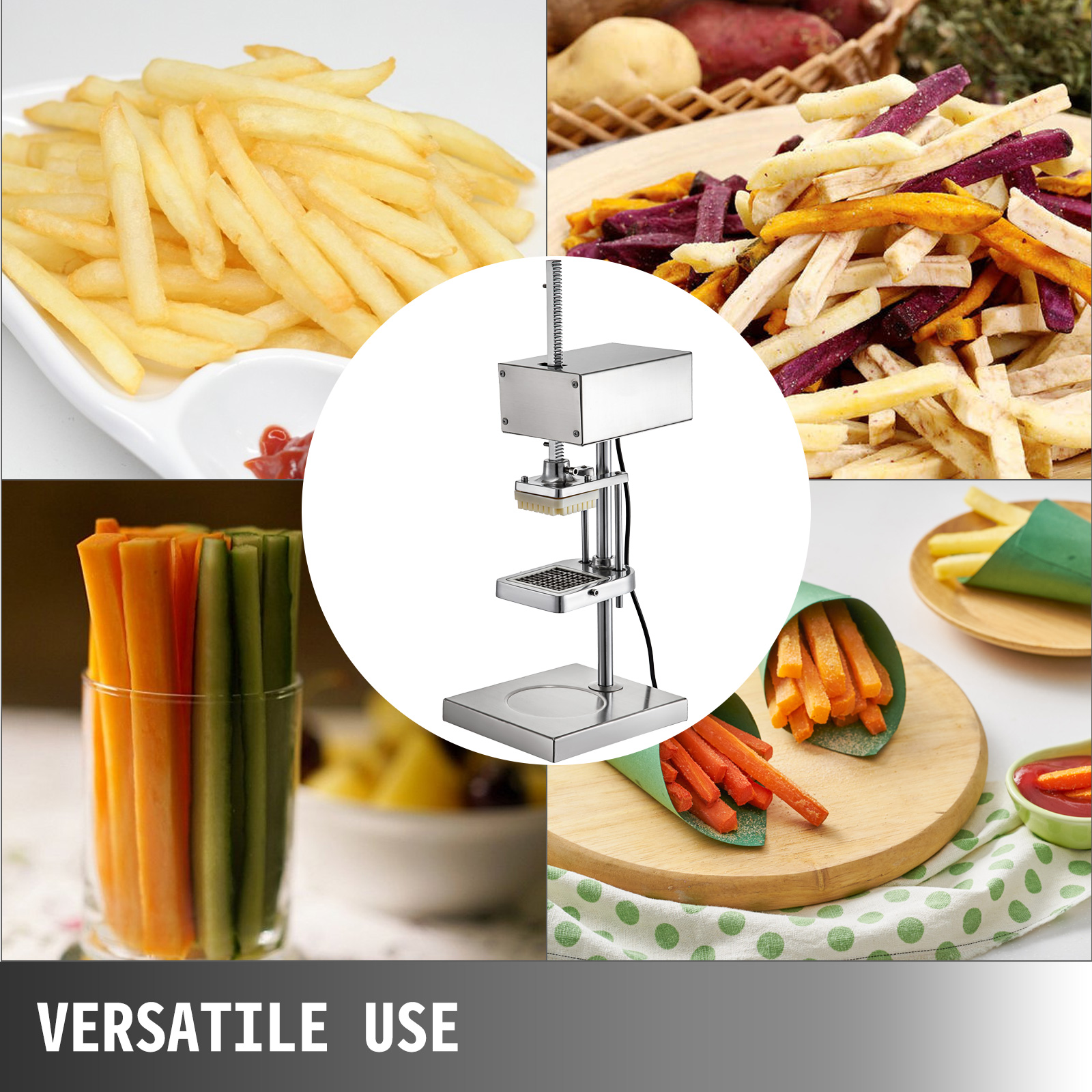 Edelstahl Pommesschneider Kartoffelschneider Vertikal Pommes Frites