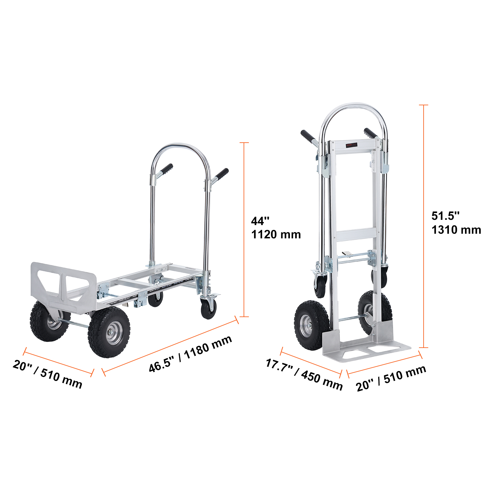 Vevor Carretilla De Mano Plegable De Aluminio Carro De Mano En