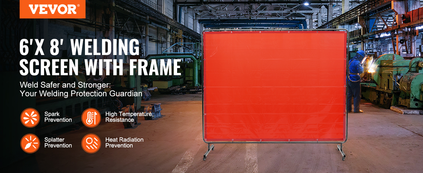 Vevor Welding Screen With Frame X Welding Curtain Screen On