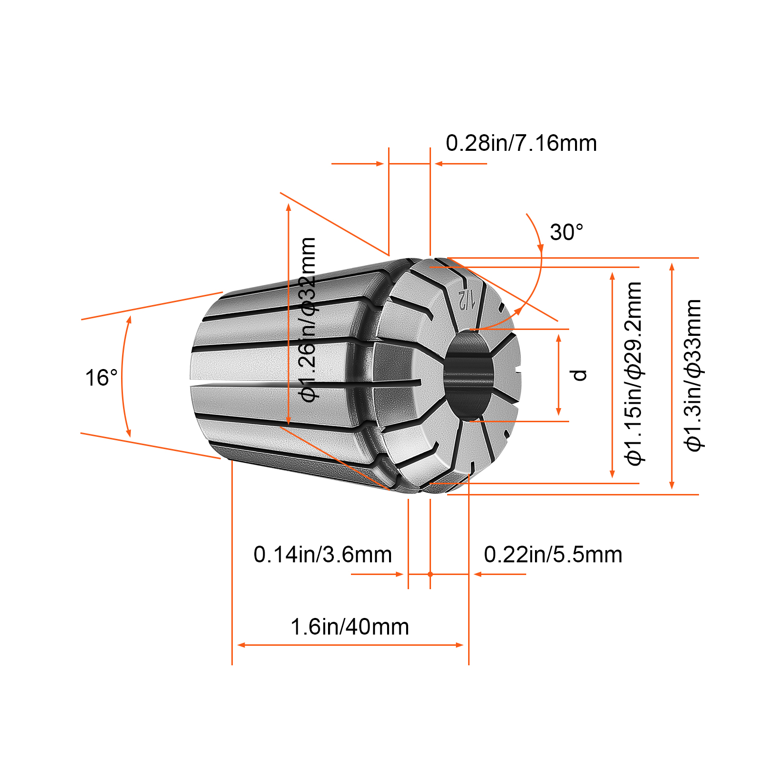 VEVOR 25 Pcs ER32 Collet Set 1 16 13 16 ER32 Spring Collet Chuck