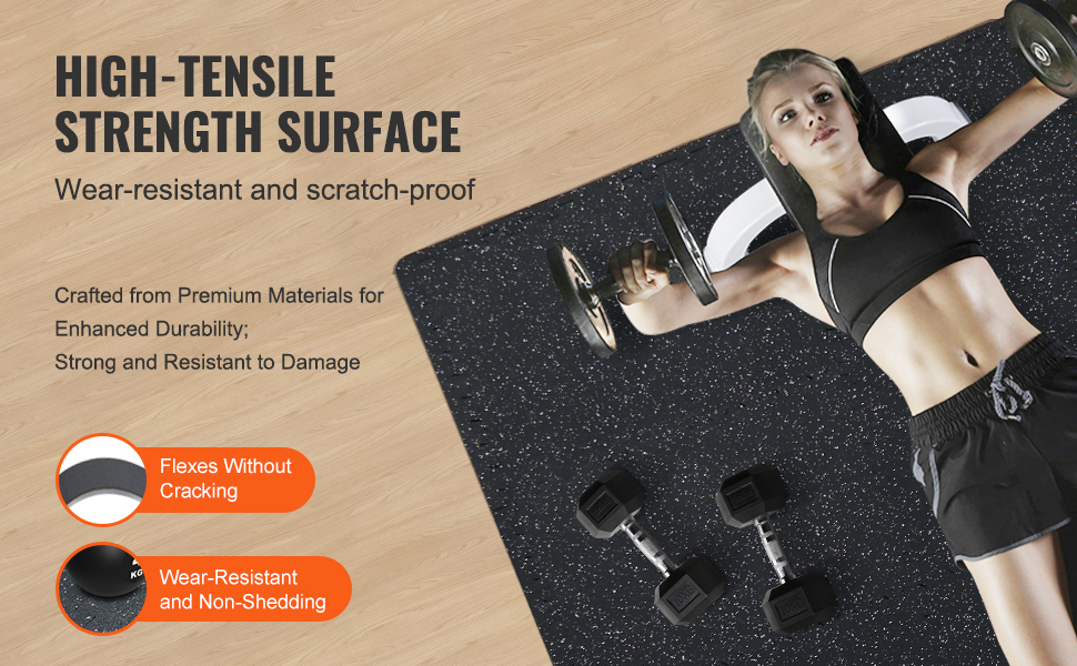 VEVOR 0.56 Inch 25 Tiles Rubber Top with EVA Foam Thick Floor Mats 24/48/100 sq.ft Coverage Interlocking Puzzle for Gym Home VEVOR 0.56 Inch 25 Tiles Rubber Top with EVA Foam Thick Floor Mats 24/48/100 sq.ft Coverage Interlocking Puzzle for Gym Home