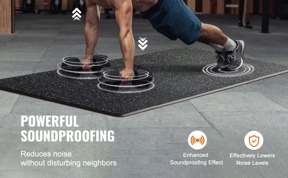 VEVOR 0.56 Inch 25 Tiles Rubber Top with EVA Foam Thick Floor Mats 24/48/100 sq.ft Coverage Interlocking Puzzle for Gym Home VEVOR 0.56 Inch 25 Tiles Rubber Top with EVA Foam Thick Floor Mats 24/48/100 sq.ft Coverage Interlocking Puzzle for Gym Home
