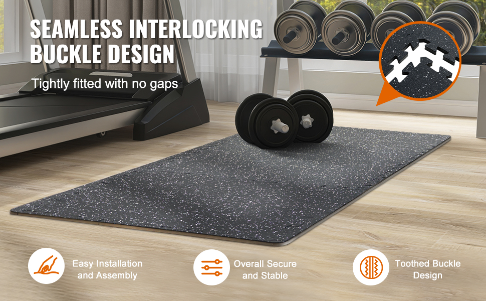 VEVOR 0.56 Inch 25 Tiles Rubber Top with EVA Foam Thick Floor Mats 24/48/100 sq.ft Coverage Interlocking Puzzle for Gym Home VEVOR 0.56 Inch 25 Tiles Rubber Top with EVA Foam Thick Floor Mats 24/48/100 sq.ft Coverage Interlocking Puzzle for Gym Home