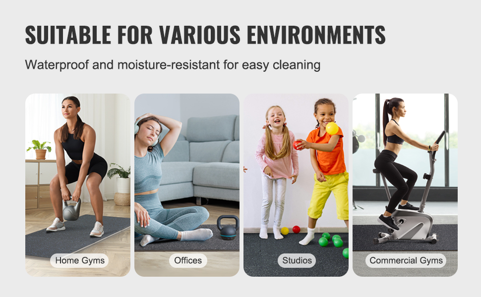 VEVOR 0.56 Inch 25 Tiles Rubber Top with EVA Foam Thick Floor Mats 24/48/100 sq.ft Coverage Interlocking Puzzle for Gym Home VEVOR 0.56 Inch 25 Tiles Rubber Top with EVA Foam Thick Floor Mats 24/48/100 sq.ft Coverage Interlocking Puzzle for Gym Home