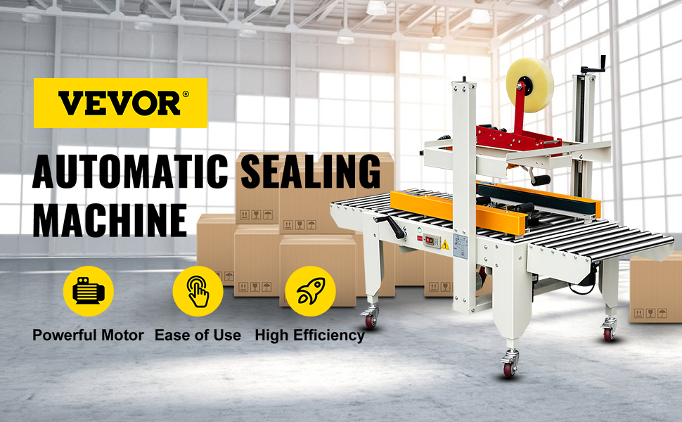 VEVOR Case Sealer 180W Box Sealing Machine Automatic Box Sealer