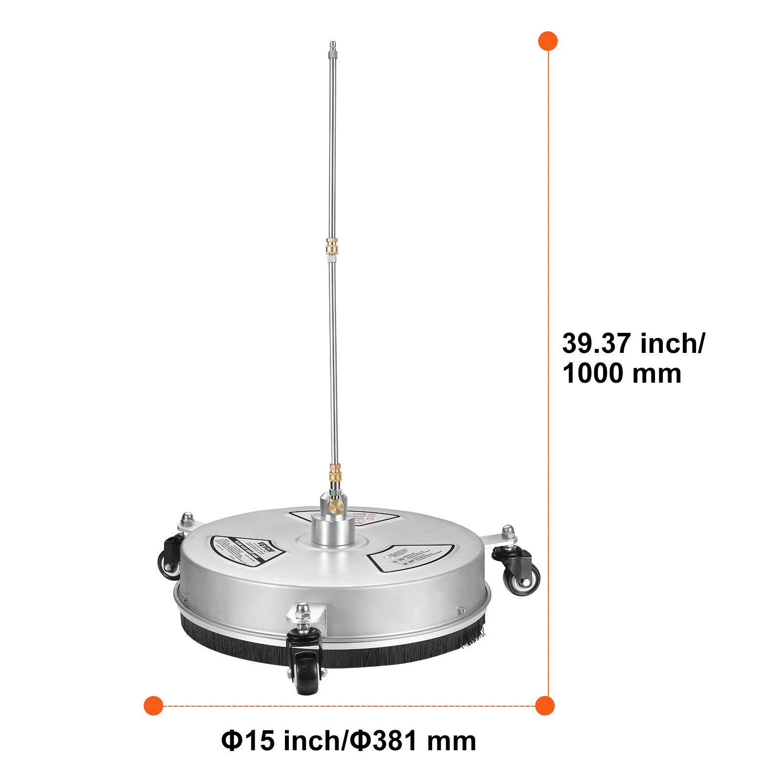 VEVOR Limpiador de Superficies para Limpiador de Alta Presión 380 mm