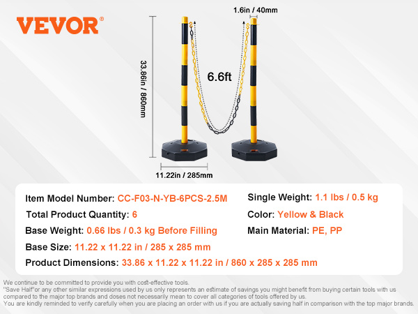 Vevor Adjustable Traffic Delineator Post Cones Pack Traffic Safety