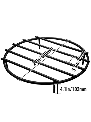 Vevor Fire Pit Grate Heavy Duty Iron Round Firewood Grate Round Wood