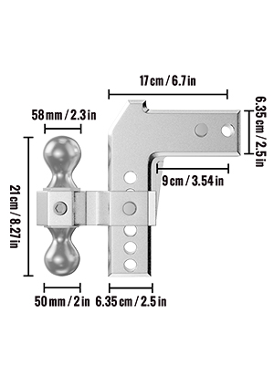 Vevor Adjustable Trailer Hitch Fits Cm Receiver Cm Drop