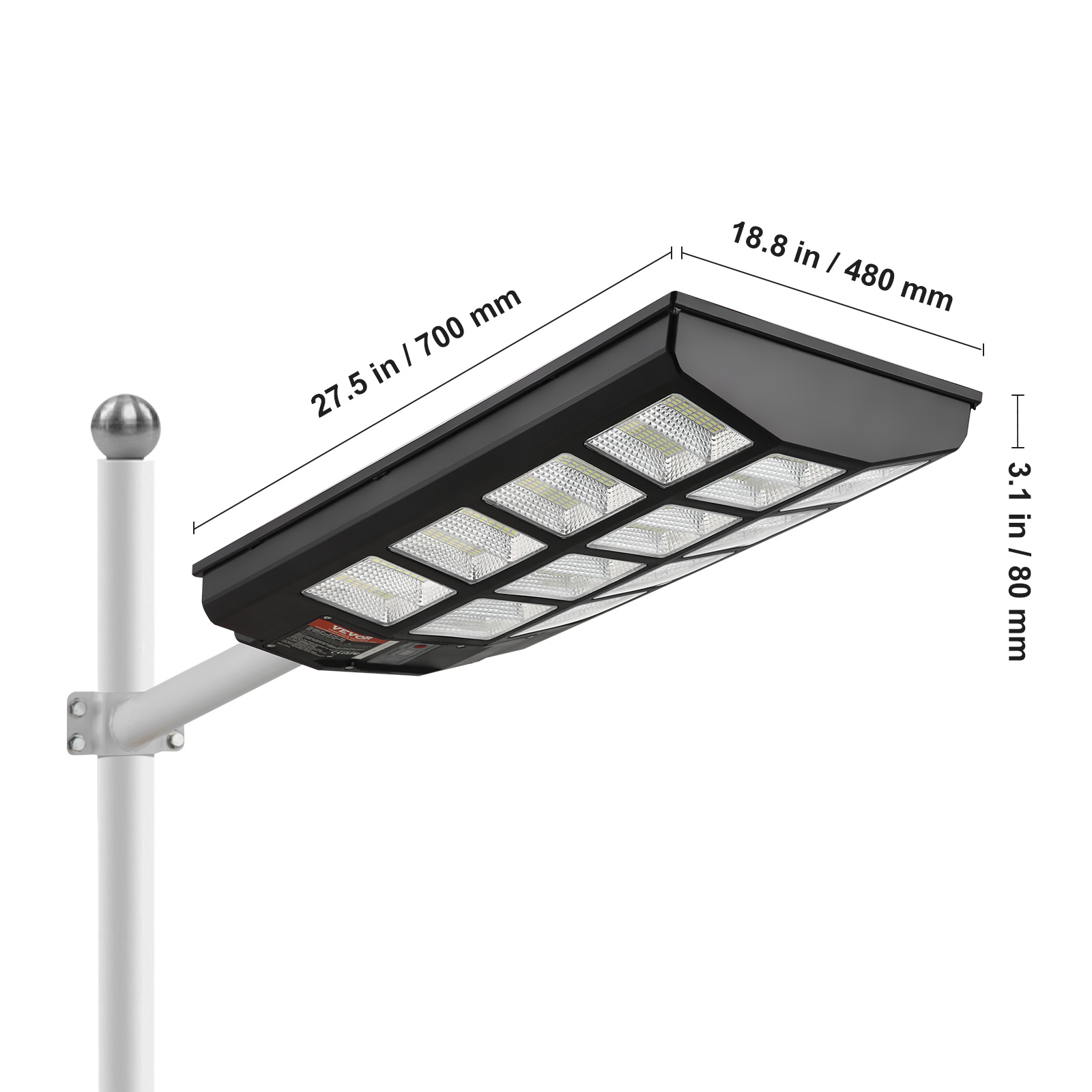 VEVOR 1200 W Solar Straßenleuchte 1900 lm LED Solar Flutlichter für