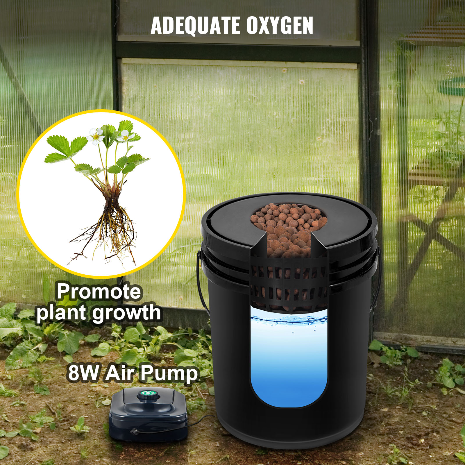 VEVOR DWC Hydroponic System 5 Gallon 5 Buckets Deep Water Culture