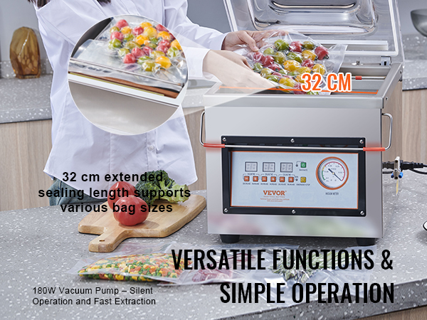 Vevor Chamber Vacuum Sealer W Sealing Power Vacuum Packing Machine