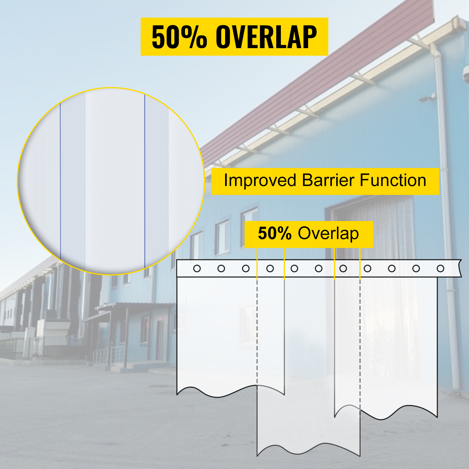 Vevor Plastic Curtain Plastic Strip Curtain Ft Width X Ft Height