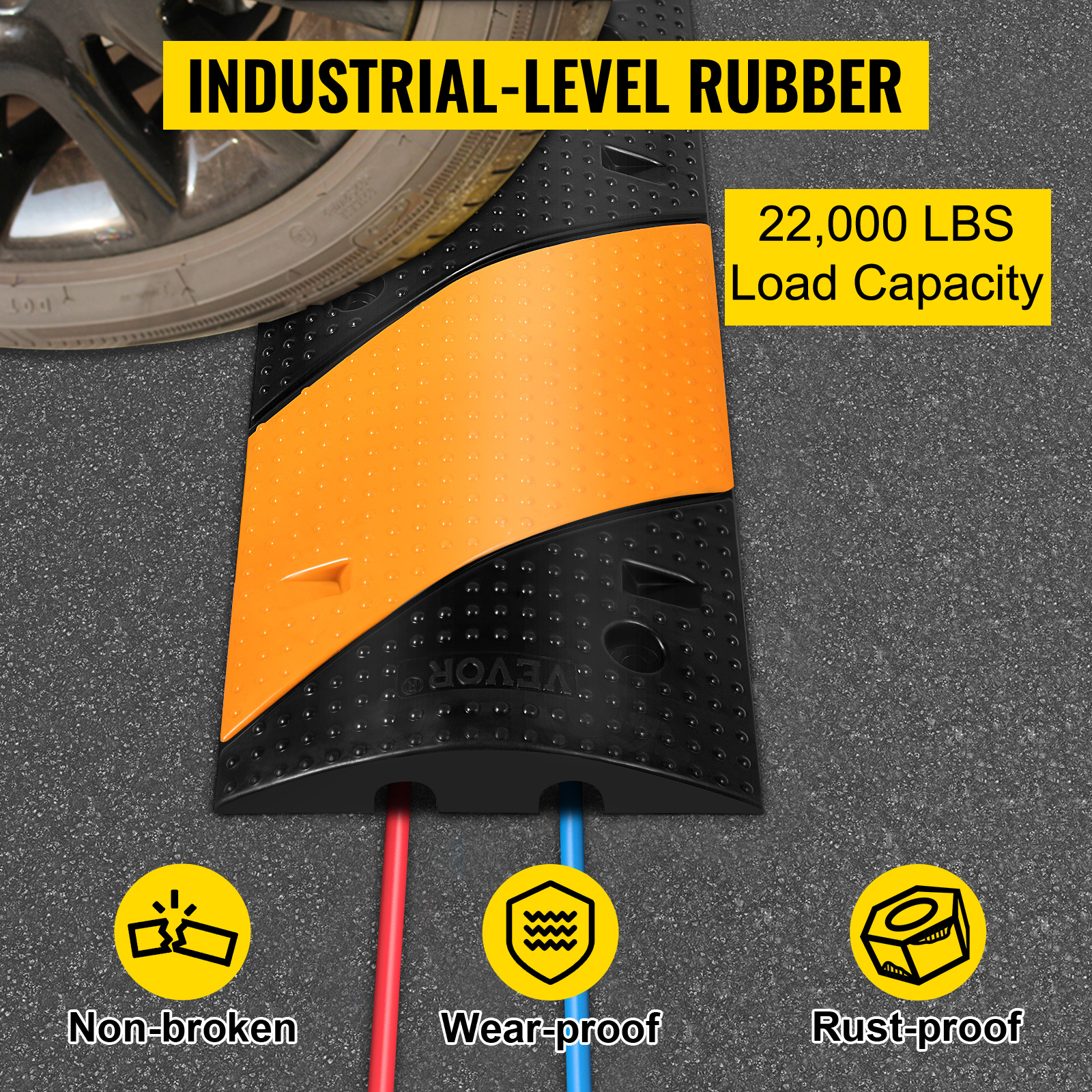 Vevor Rubber Speed Bump Pack Channel Speed Bump Hump Long