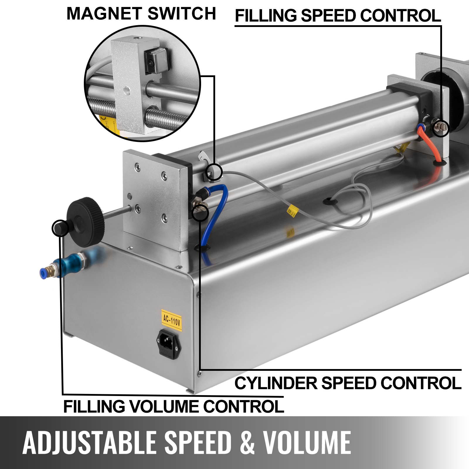 Vevor Pneumatic Liquid Filling Machine Ml Liquid Filler