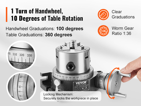 Vevor Rotary Table For Milling Machines Mm Horizontal