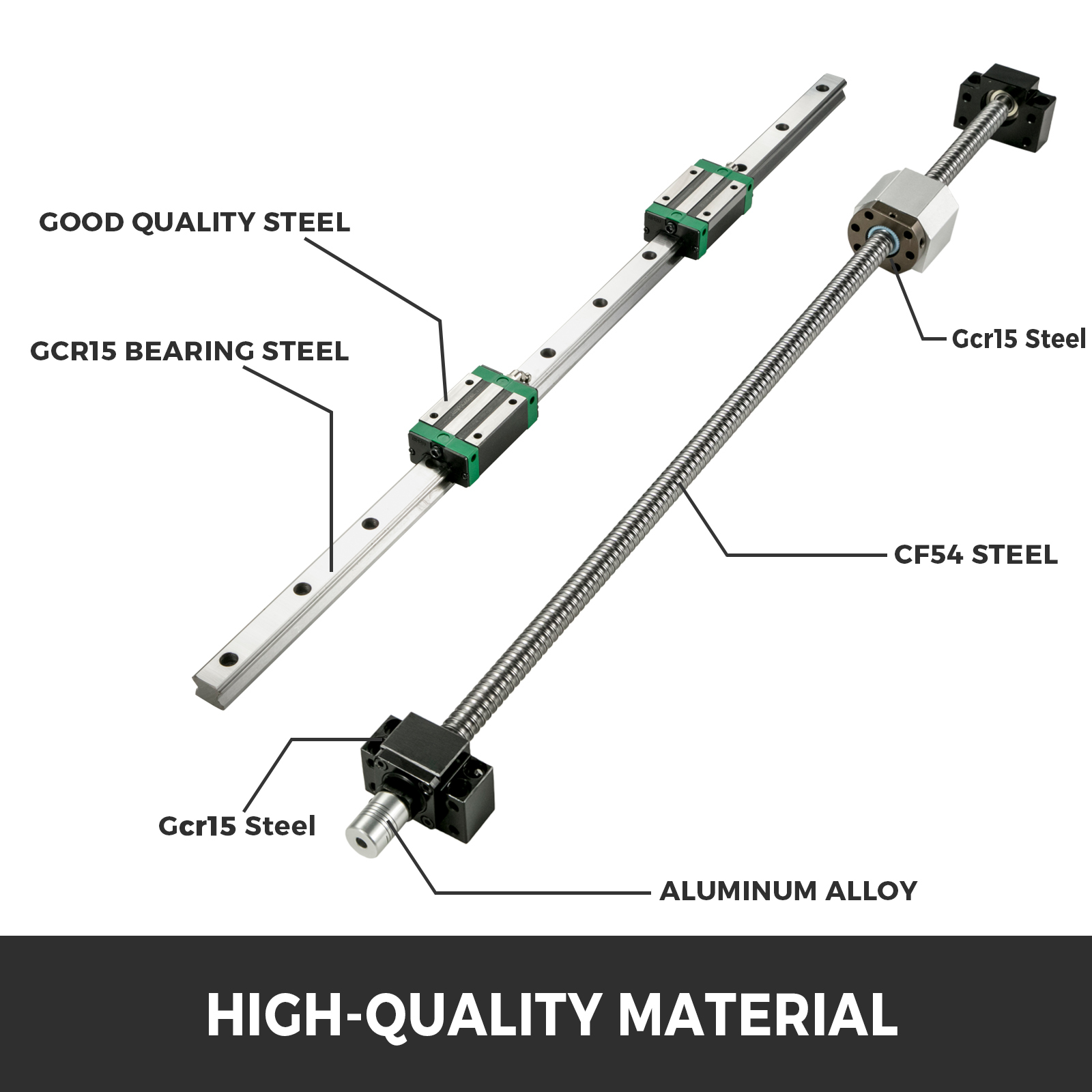 VEVOR VEVOR Linear Guide Rail 2Pcs HGR20 700mm Linear Slide Rail With