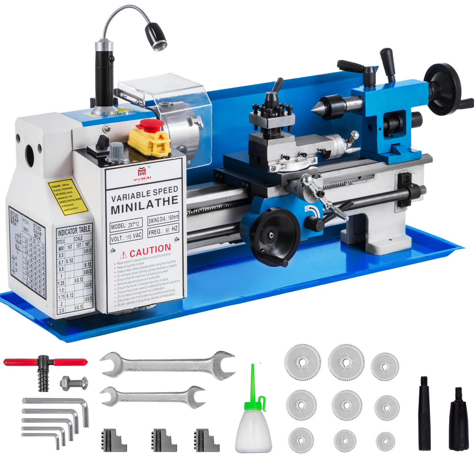 metal lathe,7x14 in,550W