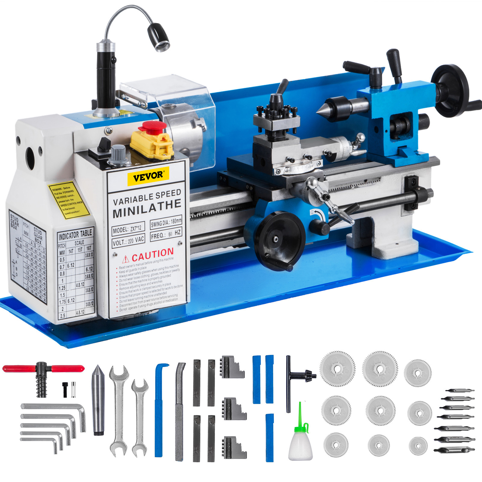 metal lathe,7x14 in,550W