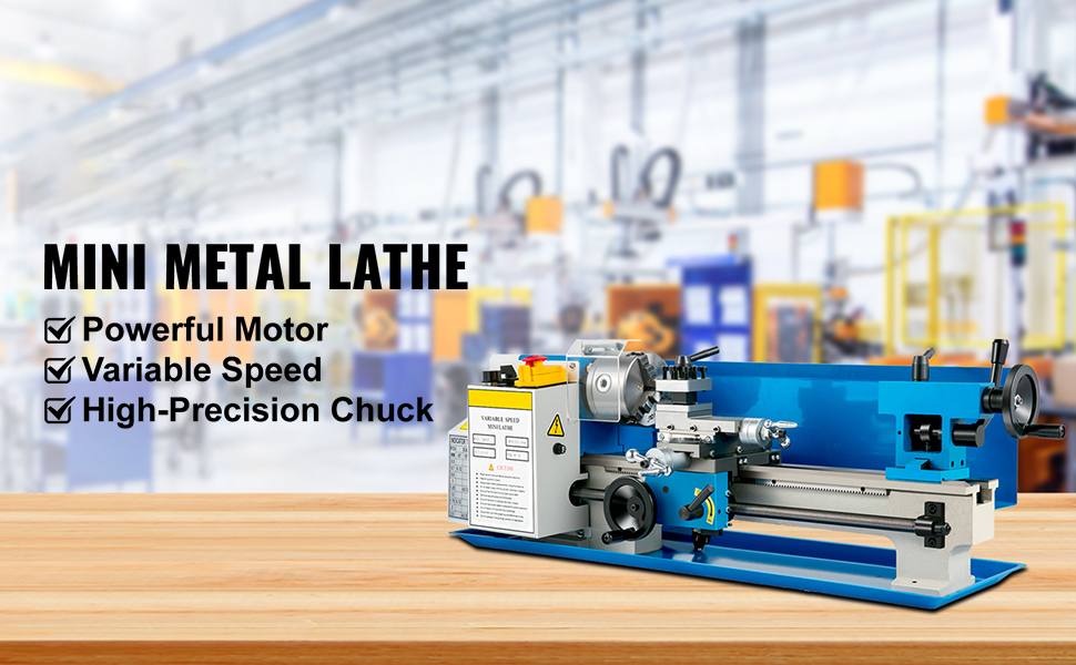 Uimoso Mini Metal Lathe 7x14 in Variable Speed with Nylon Gear and