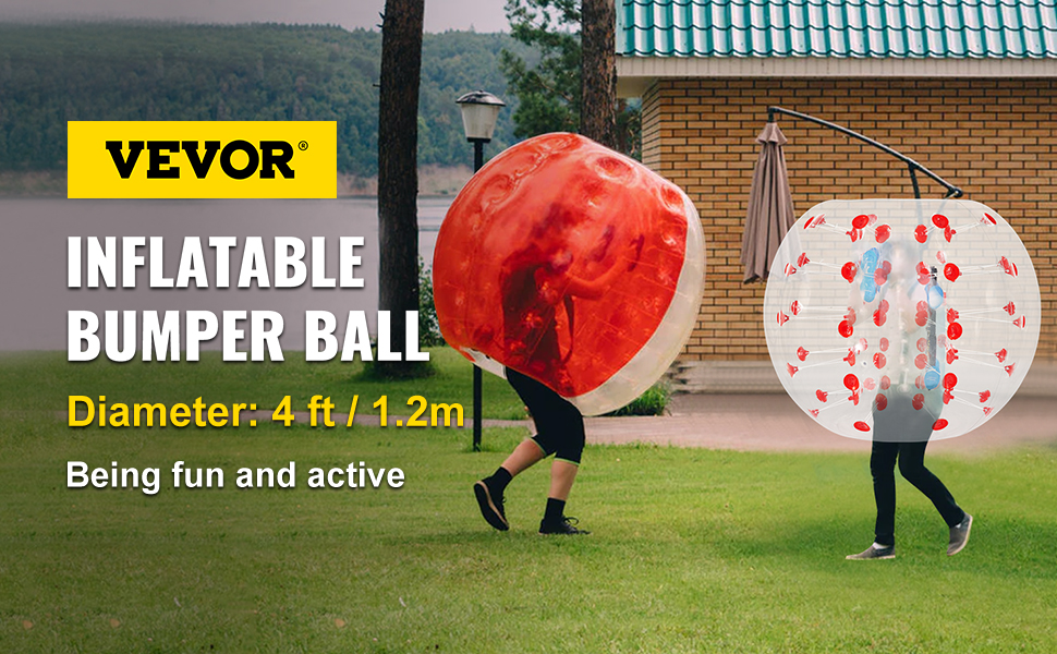 VEVOR 1.2M Inflatable Bubble Bumper Zorb Ball Football Human Heat Sealed Lawn 