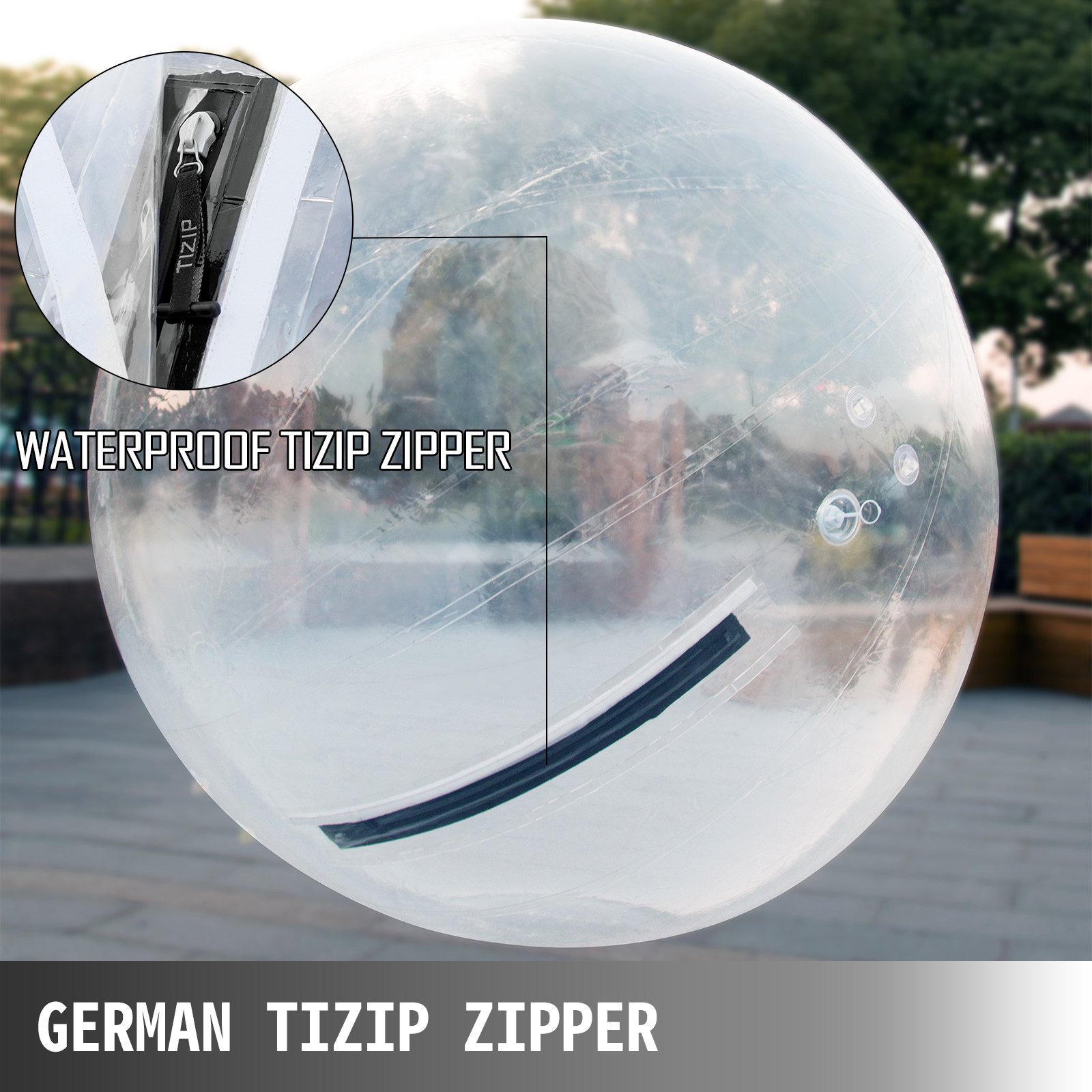 Zorb 1.5M Roll Ball Walk Water Walking Dance Inflatable Ball Tizip Zipper DE 
