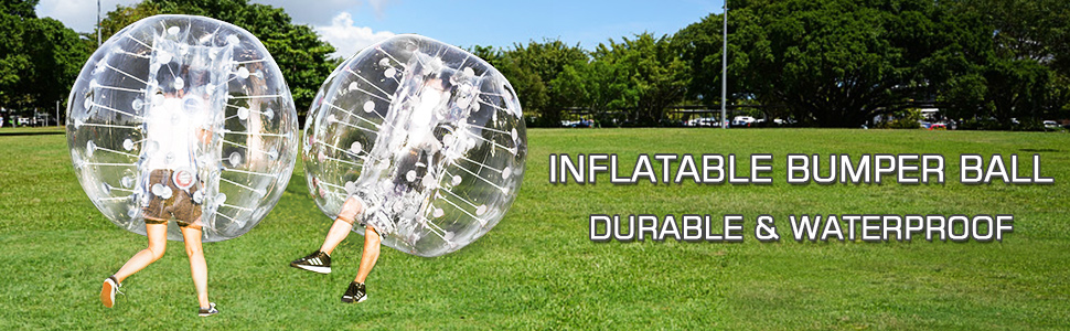VEVOR Inflatable Bumper Ball 5 FT / 1.5M Diameter, Bubble Soccer Ball, Blow It Up in 5 Min, Inflatable Zorb Ball for Adults or Children (5 FT, Transparent)