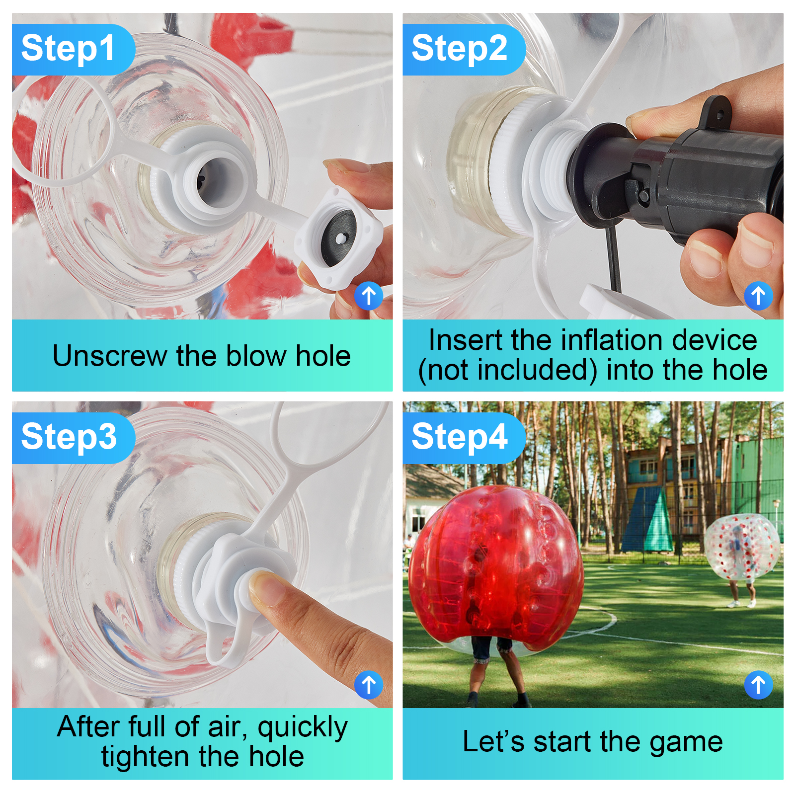 VEVOR Inflatable Bumper Ball 5 FT / 1.5M Diameter, Bubble Soccer Ball, Blow It Up in 5 Min, Inflatable Zorb Ball for Adults or Children (5 FT, Red Dot )