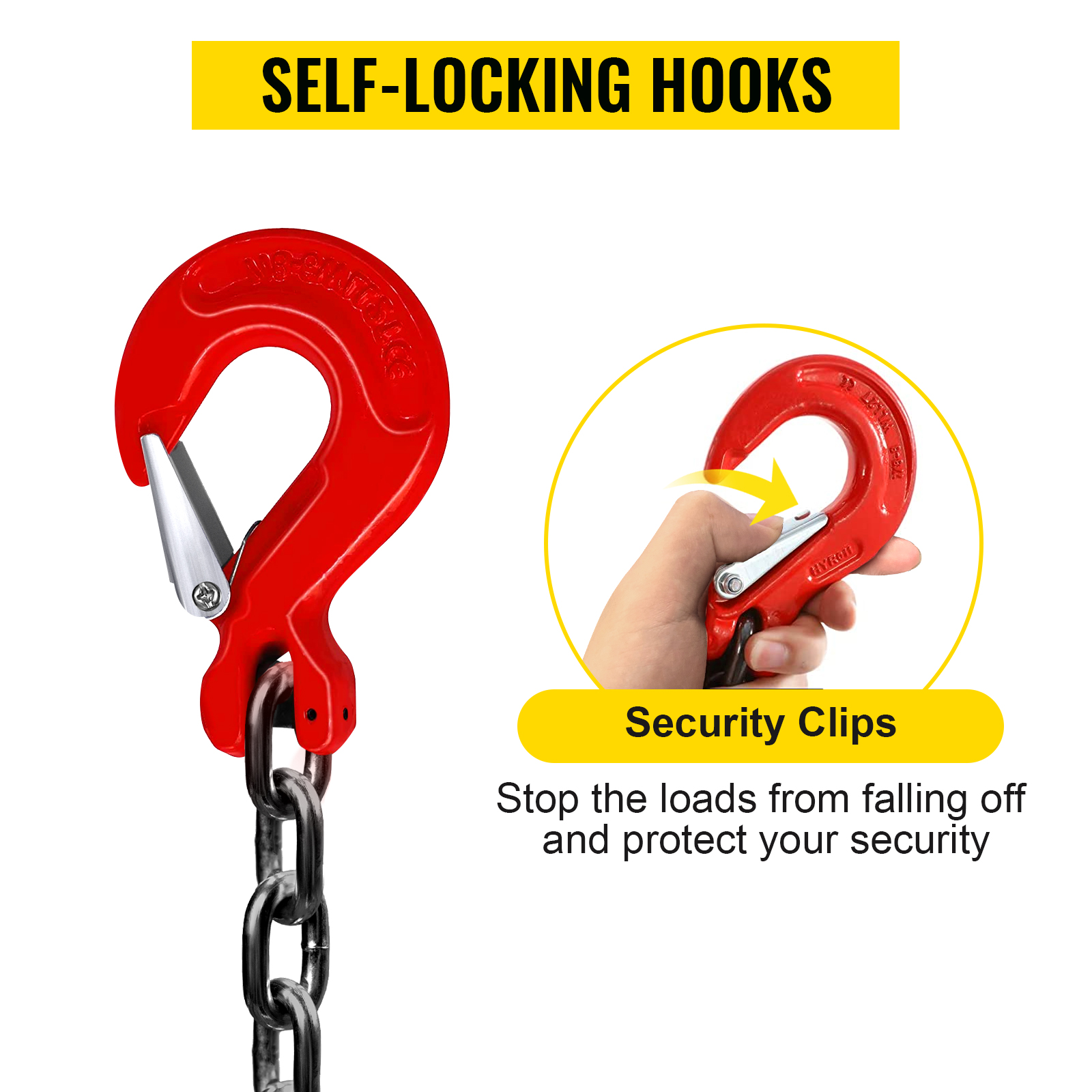 5-Ton G80 Heavy-Duty Self-Locking Swivel Hook for Hoisting and Rigging