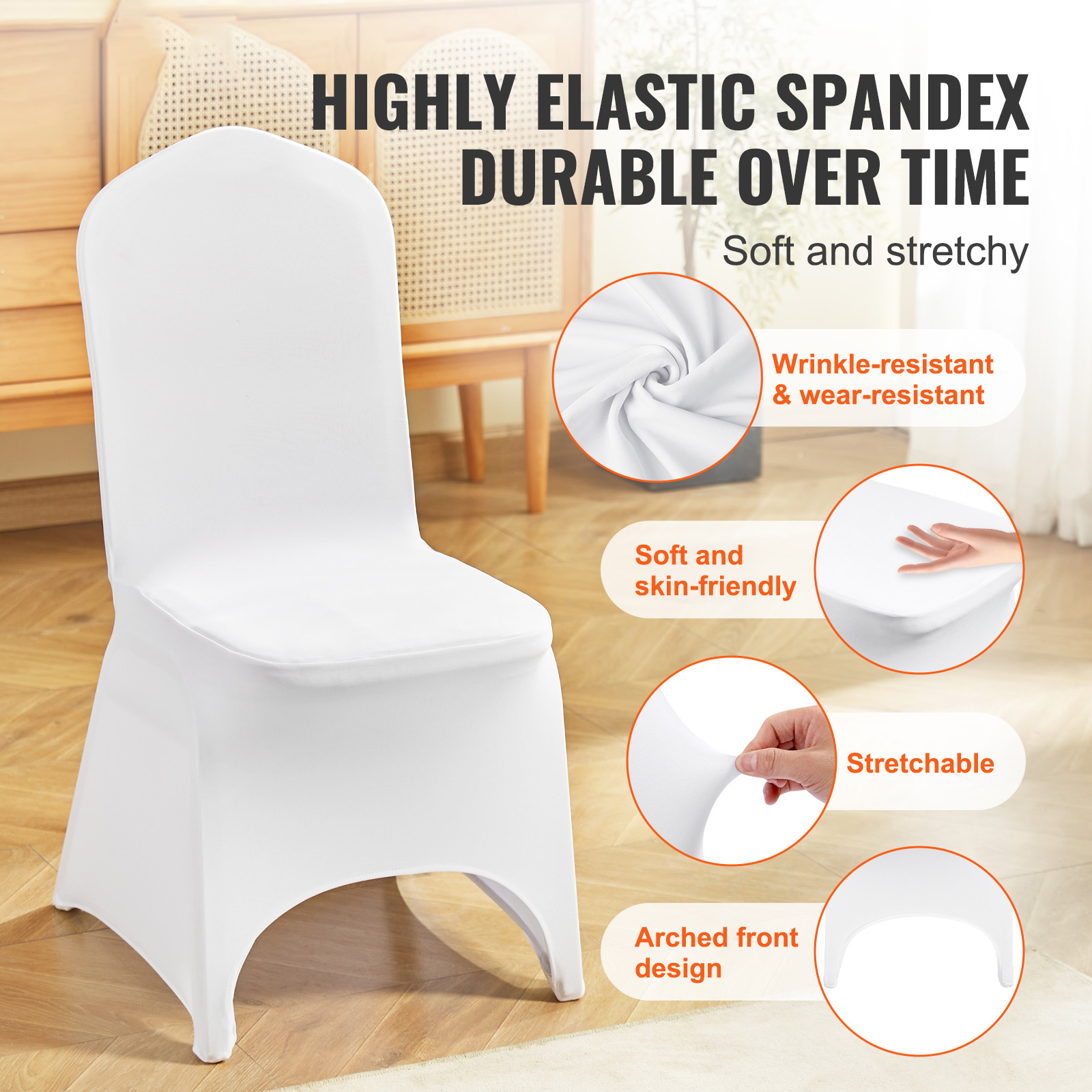 Uimoso 100/50 White/Black Spandex Chair Cover Wedding Banquet Party Folding - Picture 4 of 119