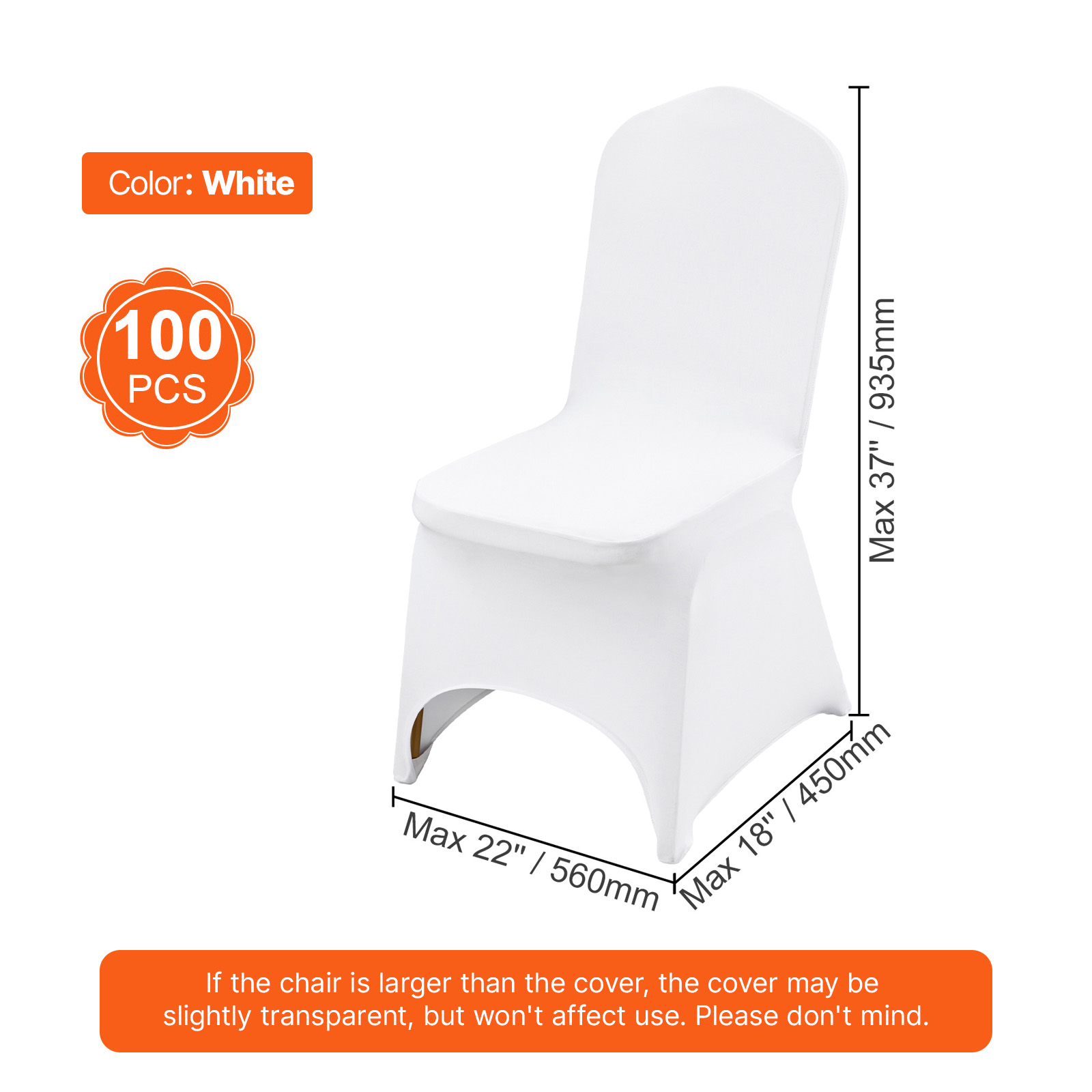 Uimoso 100/50 White/Black Spandex Chair Cover Wedding Banquet Party Folding - Picture 9 of 119