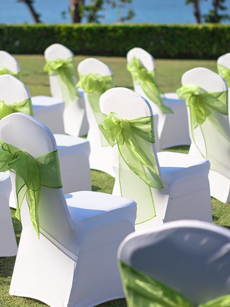 VEVOR 100 Pcs White Chair Covers Polyester Spandex Chair Cover