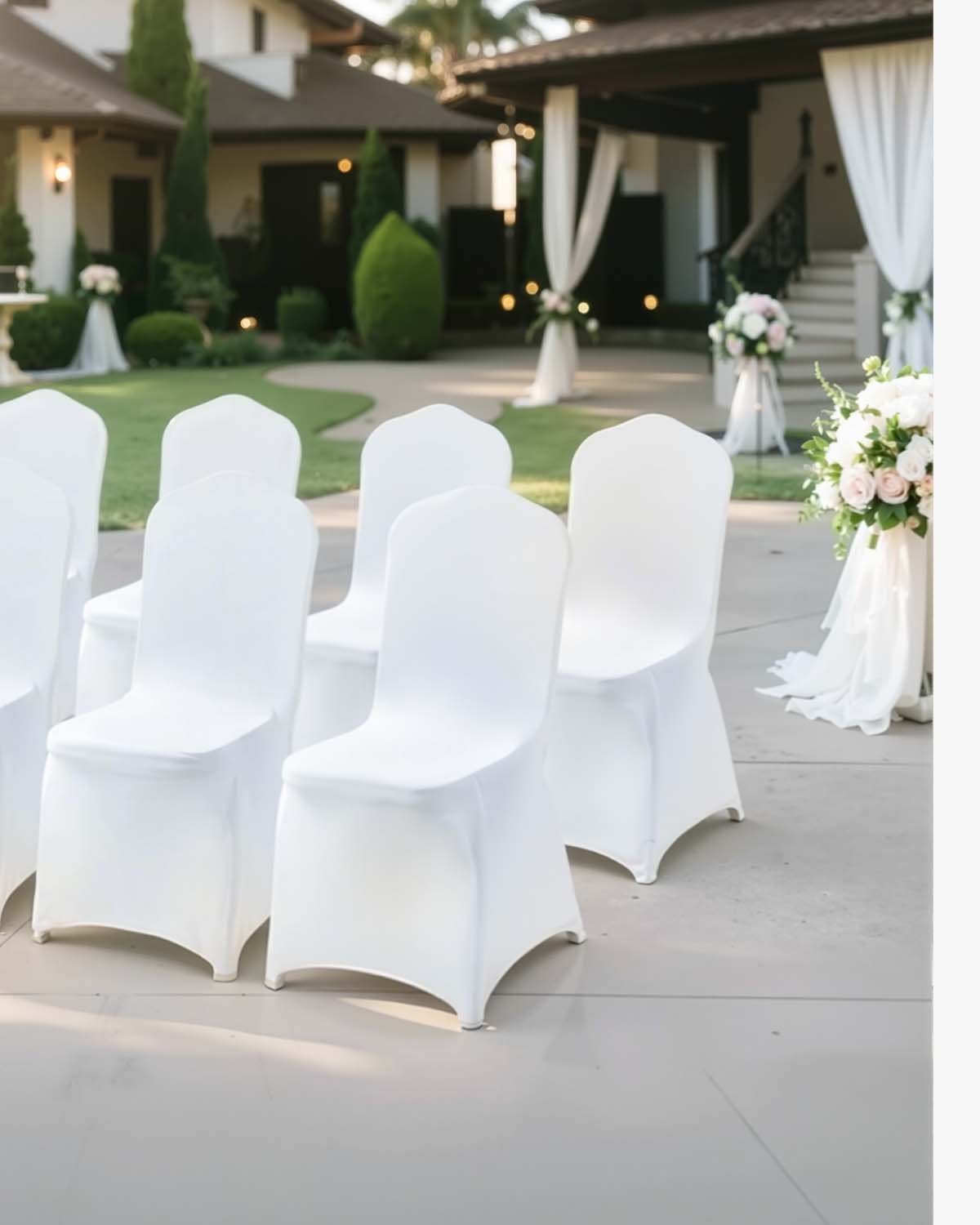 Uimoso 100/50 White/Black Spandex Chair Cover Wedding Banquet Party Folding - Picture 28 of 119