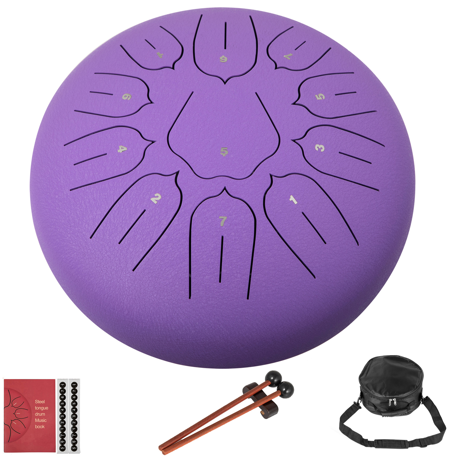 Handpan Drum Miniature En Acier - 6 Notes - Instrument De Percussion à Main - Pour Débutants Et Musiciens (Violet)