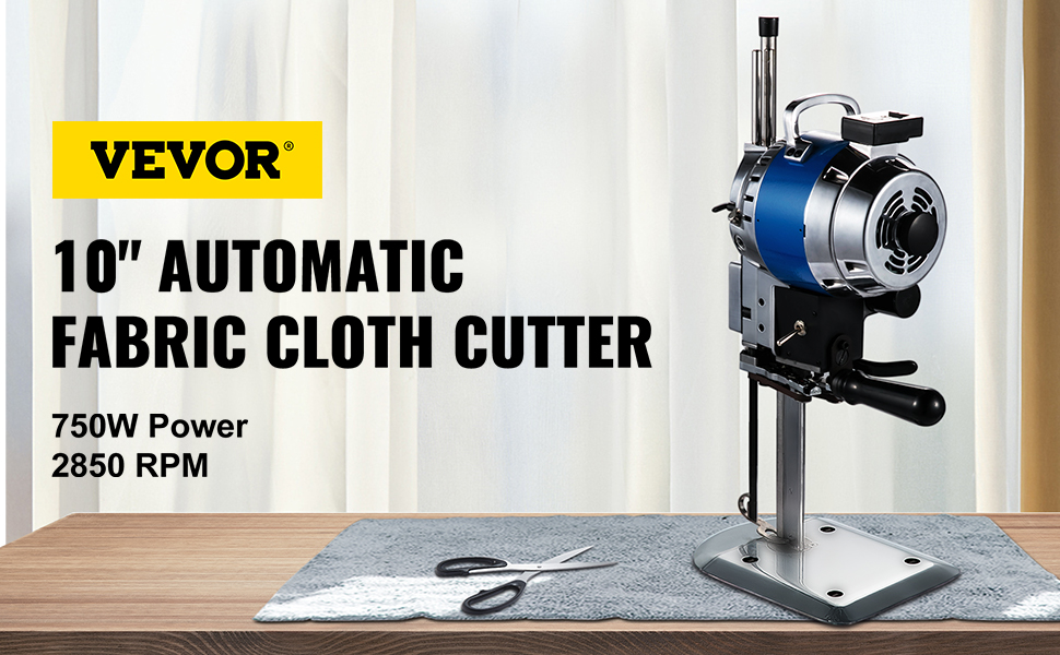 VEVOR Fabric Cutter, 250W Electric Rotary Fabric Cutting Machine