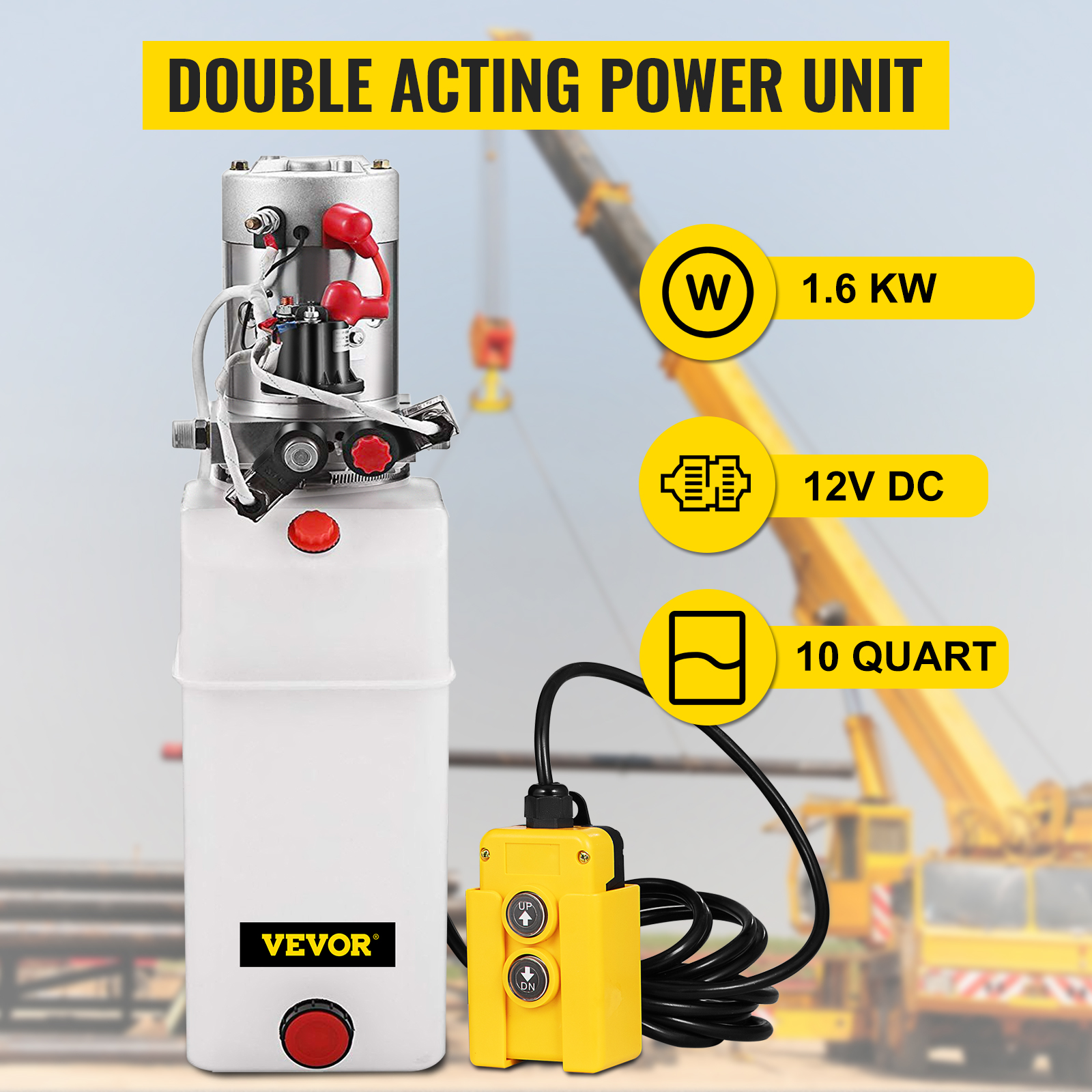 Details about   4Quart-10Quart Car Lift Hydraulic Plastic Pump Power Supply Unit Double Acting 