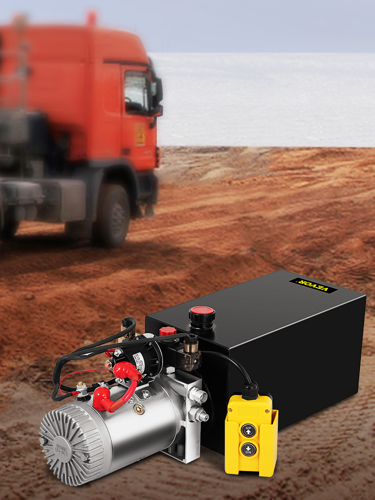 VEVOR Hydraulic Power Unit 10 Quart Hydraulic Pump Double Acting Power Unit Dump Trailer for Dump Trailer Car Lifting 3200 PSI (Steel, 10 Quart/Double Acting)