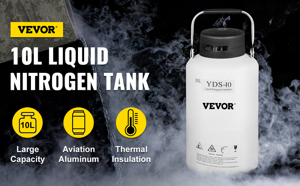 VEVOR 20L Liquid Nitrogen Tank Cryogenic Container w/ Bag Dewar Tank /semen