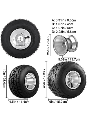 Details about   Go Kart Wheels Go Kart Rain Tires Set of 4 Rim & Tyre Set 3 holes Buggy New 