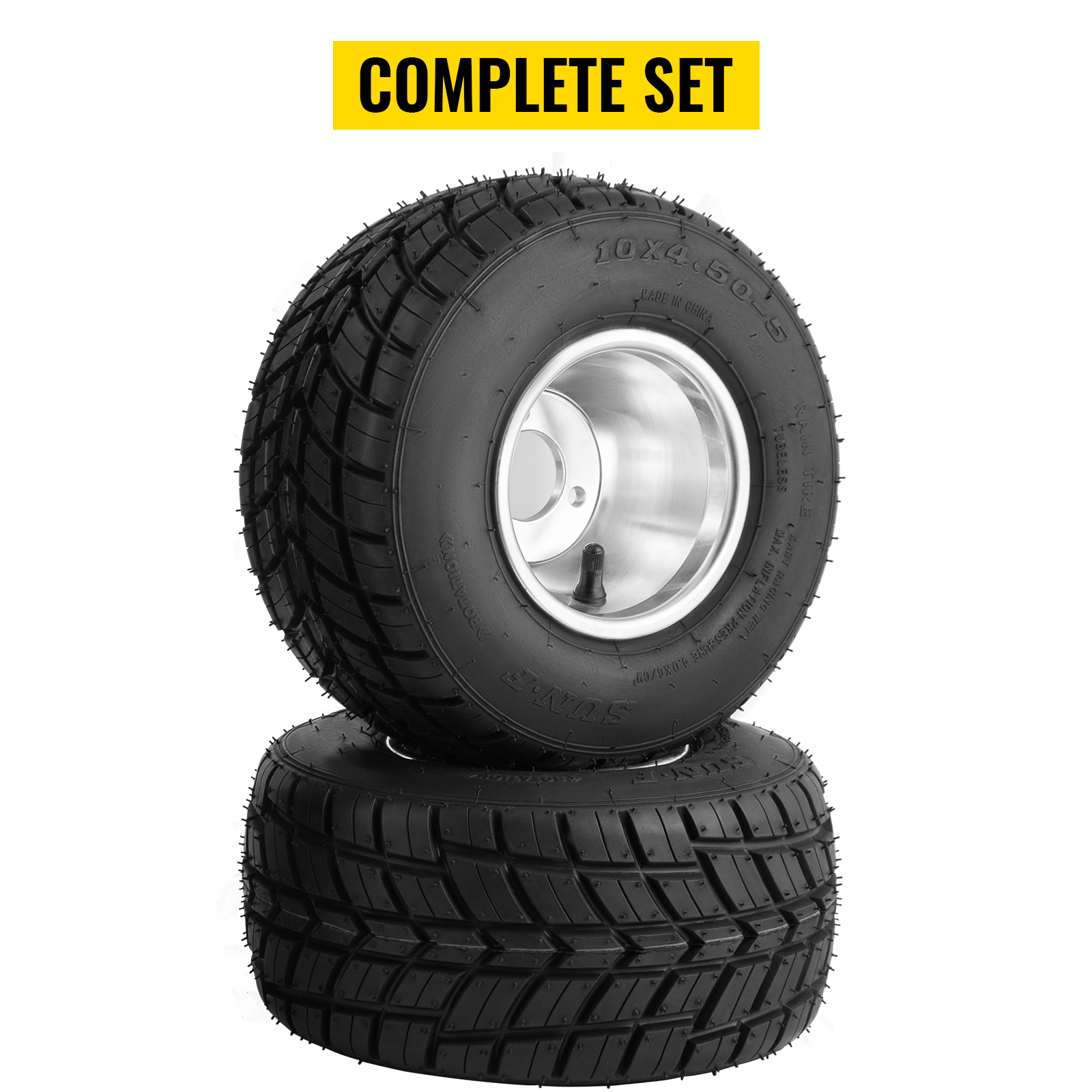 2x front 10X4.50-5 2x rear 11x6.0-5 go kart A street tire tread Aluminum Wheel 
