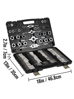 86PCS 110PCS Tungsten/Carbon Steel Hand Threading Tool with Wrench Screwdriver set