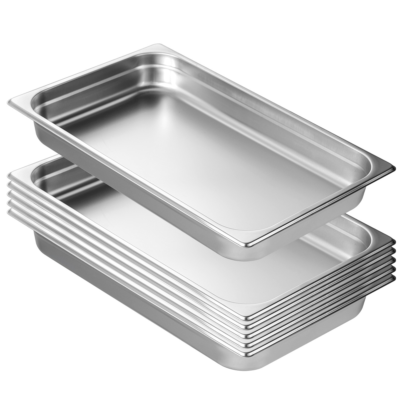 2"4"6" Steam Table Pans Hotel Food Prep Pan Stainless Steel Multi-Size - Picture 27 of 122