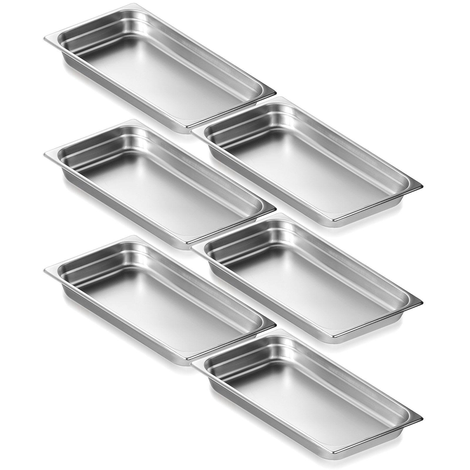 2"4"6" Steam Table Pans Hotel Food Prep Pan Stainless Steel Multi-Size - Picture 35 of 122