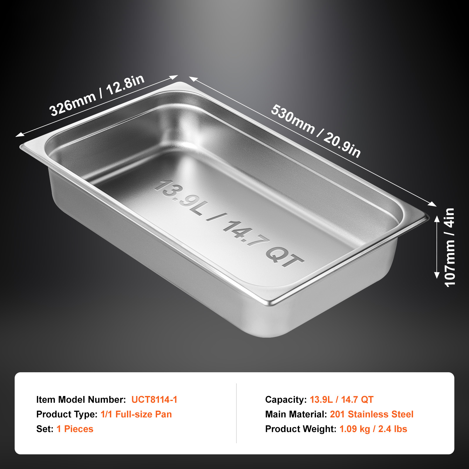 2"4"6" Steam Table Pans Hotel Food Prep Pan Stainless Steel Multi-Size - Picture 9 of 122