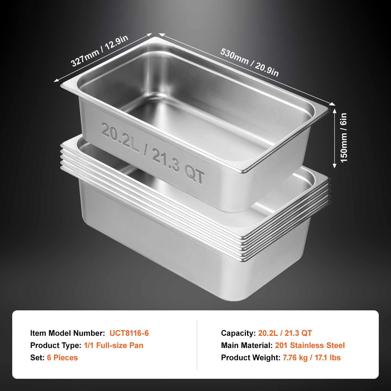 2"4"6" Steam Table Pans Hotel Food Prep Pan Stainless Steel Multi-Size - Picture 57 of 122
