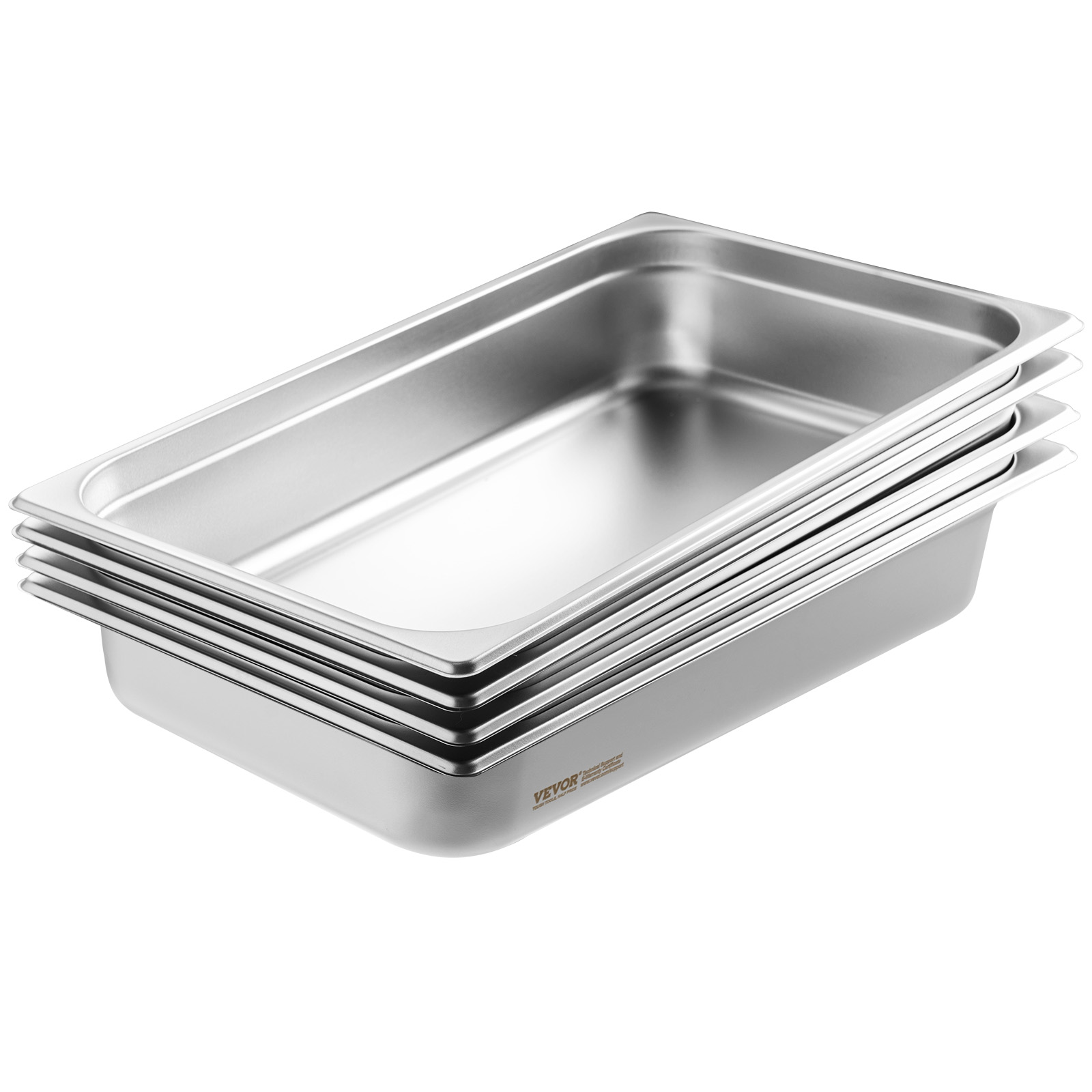 VEVOR 2"4"6" Steam Table Pans Hotel Food Prep Pan Stainless Steel Multi-Size