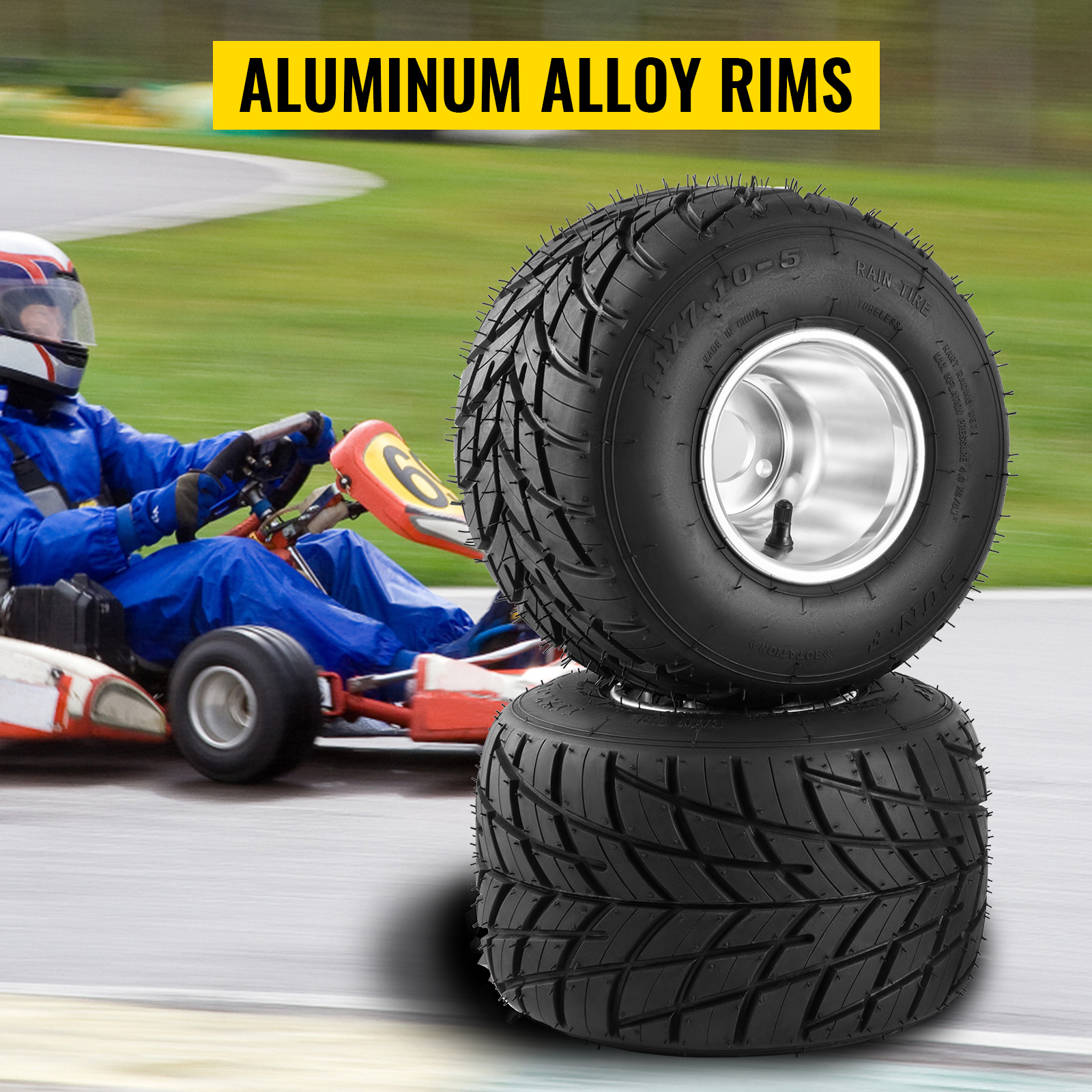VEVOR Go Kart Wheels Rain Tires Radio Flyer Wagon Tires 11x6 0 5 Front 
