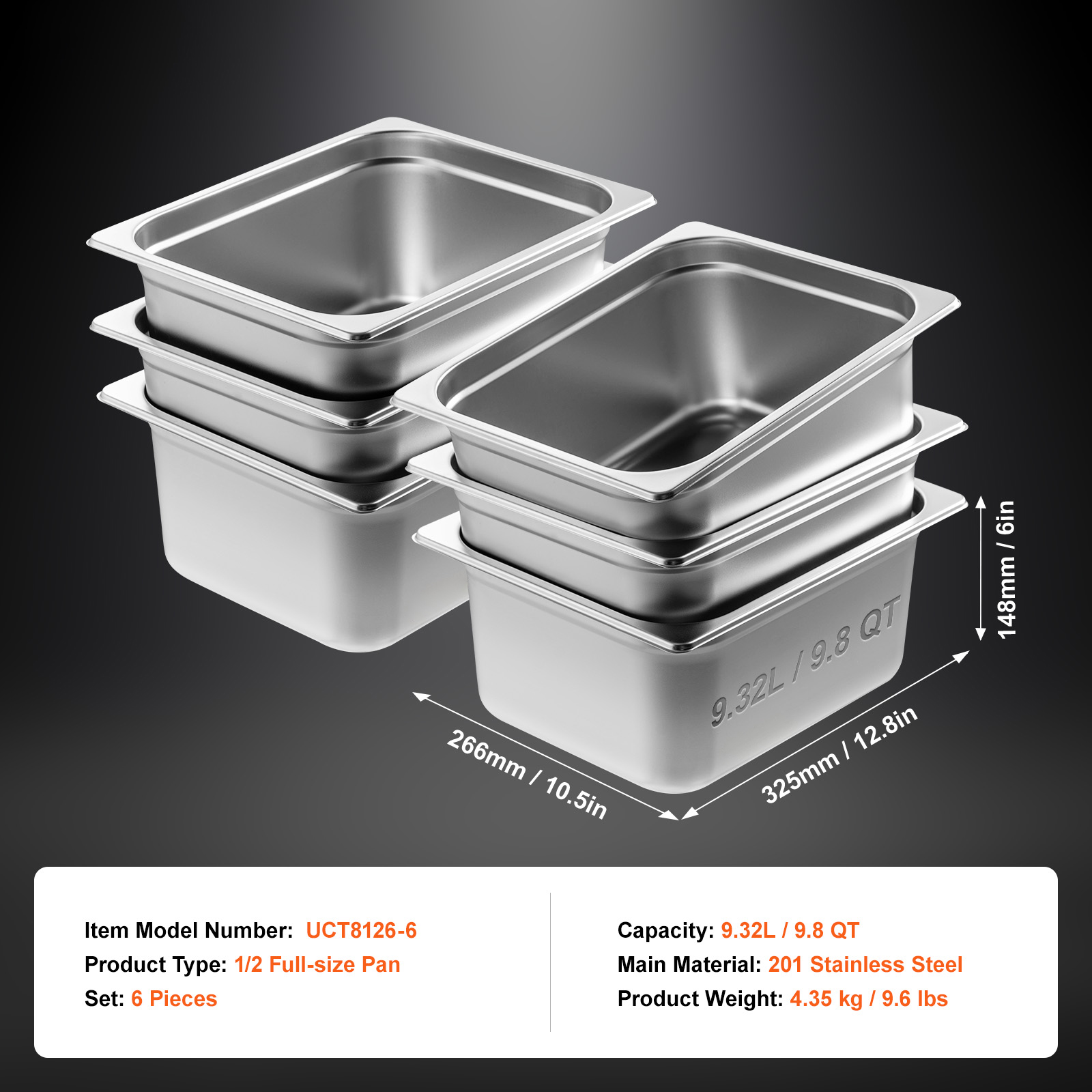 2"4"6" Steam Table Pans Hotel Food Prep Pan Stainless Steel Multi-Size - Picture 81 of 122