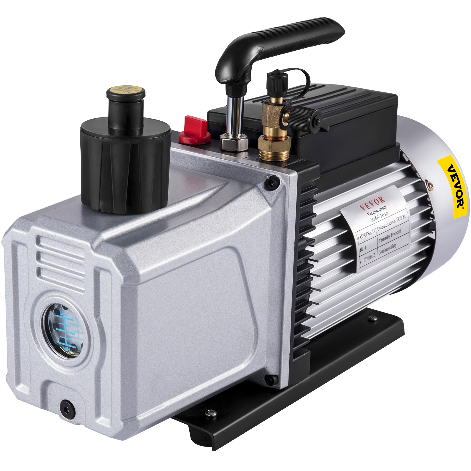 Vacuum Pump Double Stage 12CFM 340 L/min Inlet port 1/4" and 3/8" SAE